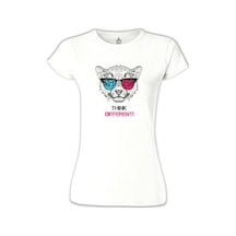 Think Different Beyaz Kadın Tshirt 001