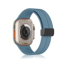 Apple Uyumlu  Watch Ultra 49 MM Kordon Magnetli Ayarlanır Silikon Kordon