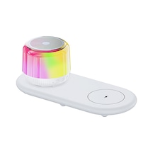 Çeşithane S12 Akıllı Hoparlör İstasyonu - 15w Hızlı Kablosuz Şarjlı, Rgb Led Işıklı, Bt 5.0 Hi-fi St