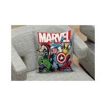 Avengers Süper Kahramanlar Desenli Kare Yastık Kılıfı Çok Renkli