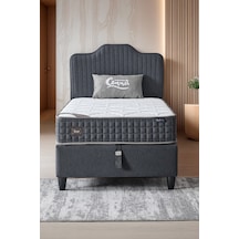 Menekşe Tek Kişilik Sandıklı Baza Antibakteriyel Ortopedik Paket Yaylı Yatak 3 Lü Set 90 x 190