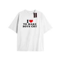 I Love To Make Boys Cry Beyaz