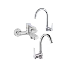 Penta Agena Serisi Lavabo + Eviye + Banyo Bataryası - U Boru Krom