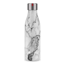 Les Artistes Paris Isı Yalıtımlı Çelik Termos Matara 500 ML Marble Black & White Beyaz - Siyah
