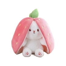 Peluş Tavşan Fermuarlı Çilek Tavşan Peluş