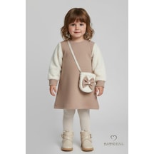Babyden's Bayramlık Şık Ve Rahat Kız Bebek Elbise Çantalı Yumuşak Peluş Kollu Kışlık Çocuk Kombini Bej Babyden's Bayramlık Şık Ve Rahat Kız Bebek Elbise Çantalı Yumuşak Peluş Kollu Kışlık Çocuk Kombini Bej