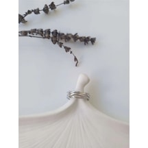 Çelik Silver Fashion Ayarlanabilir Yüzük Sevgiliye Hediye Gümüş