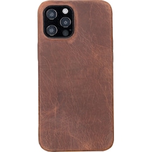Apple İphone 12 Pro Max Uyumlu Deri Arka Kapak Rock G2 Kahve Diğer