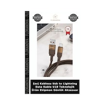 Şarj Kablosu Usb To Lightning Data Kablo U18 Teknolojik Ürün Ekipman Günlük Aksesuar