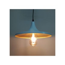 S Retro Rustik Metal Sarkıt Avize Beyaz Içi Sarı Metal Sarkıt 27 Cm En Siyah