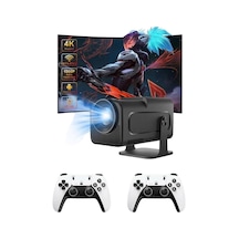Çift Kollu Game Box Projeksiyon Cihazı Kumandalı Android Tv Dahili Hoparlör