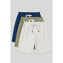 Air Jones Comfort Fit Basic 3lü Paket Açık Çağla-parlament-ekru Erkek Şort - 81274 Ekru