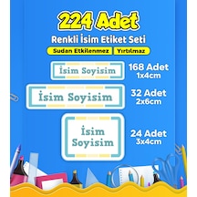 Okul Kreş Kişiye Özel İsim Etiket Seti - Model 598 Çok Renkli