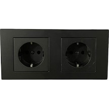 Ovivo Grano Siyah 2'li Set Topraklı Priz Topraklı Priz