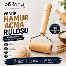 Pionny Tek Elle Kullanılan Kurabiye Mantı Şeker Oyun Süs Hamuru Hamur Pasta Kek Süsleme Merdanesi Çok Renkli