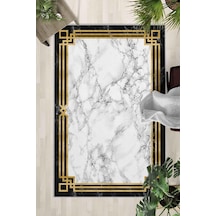 Kaymaz Taban Yıkanabilir Halı Mutfak, Salon, Yatak Odası İçin Modern Dijital Baskı Halı Slnhalı 1 - 0050 Çok Renkli