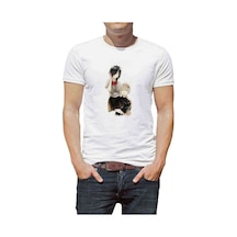 Anime Tokyo Ghoul Anteiku Touka Rabbit Baskılı Beyaz Erkek Tshir (531011841)