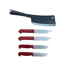 Mobilreyon Satır Ve Mutfak Bıçak Seti, 5 Parça, Et Satırı - 2 Adet 27 Cm Bıçak - 2 Adet 23 Cm Bıçak Çok Renkli