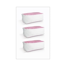 Vedsey 3'lü Set & 50x25x20 Cm Baza Altı Pembe Hurç & Dolap İçi - Sandık İçi Düzenleyici Pembe