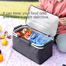 Geeroyoo 30l Büyük Kapasiteli Isı Saklama Sepeti - Dışarı Piknik, Kamp, İş İçin Isı Tutucu, Su Geçirmez, Dayanıklı Alüminyum Çerçeve, Bordo Rengi Çok Renkli