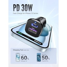 30w 2 Portlu Araç İçi Şarj Cihazı Çakmaklık Adaptörü, 25845