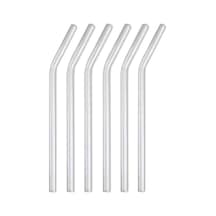 6 Adet Kokteyl Sunum Pipeti Cam Pipet Isıya Dayanıklı Eğimli 20cm Şeffaf Cam Pipet Tekli