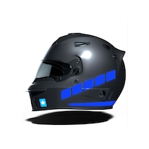 Şerit Tasarımlı Reflektif Mavi Motosiklet Kask Sticker Çınar Extreme