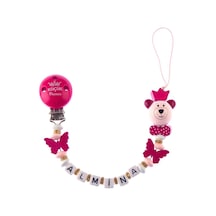 İsimli Emzik Zinciri - Emzik Askısı - Bebek Bez028 Yeşil