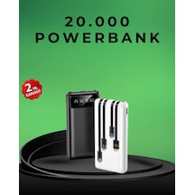 Kamp Ve Seyahat İçin 20.000mah Led Işıklı Hızlı Şarj Powerbank Antrasit Melanj
