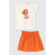 Panço Kız Bebek Ekru-oranj Etek Takım 2611gb17018