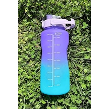 Motivasyonel Su Matarası Su Şişesi Suluk 2 Litre Tritan Spor Salonu Su Şişesi Bpa Içermez Suluk Mavi Diğer