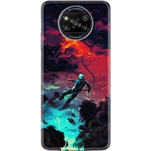 Xiaomi Poco X3 Pro Kılıf Silikon Desen Özel Seri Astronot Düşerken 1696