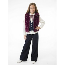 Xo Kids Kız Çocuk 4lu Alt Üst Takım 7-14 Yaş 3927-4927 Bordo