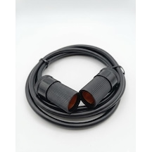 Araç Çakmaklık Uzatma Kablosu Dişi+dişi 12-24 Volt 16 Amper 2 X1 Mm Ttr Bakır 5 Mt-siyah
