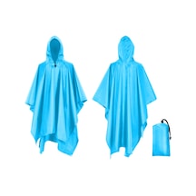 Vkemall Dış Mekan 4-in-1 Yağmurluk: Çadır Tarp, Piknik Battaniyesi, Güneş Barınırı - Su Geçirmez, Kırılmaya Dayanıklı 210t Poliester Açık Mavi Açık Mavi