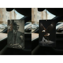 Atatürk Ve Kartal - İkili Oto Kokusu - Dekoratif Araç Kokusu Ve Aksesuarı Atatürk Ve Kartal - İkili Oto Kokusu - Dekoratif Araç Kokusu Ve Aksesuarı