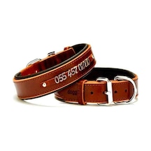Doggie Deri İsimlikli Boyun Tasması Kahverengi Sbt 3515 L Kahverengi
