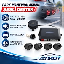 Mfk Bb03 Universal Ses İkazlı Siyah 4 Sensörlü Park Sistemi 22 Mm