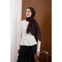Silk Home Viskon Mayda Şal Bordo Zincir Desenli Tok Duruşlu 190x70 Çok Renkli