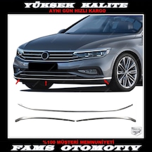 Vw Passat B8.5 Krom Ön Tampon Alt Çıta 3 Prç P.Çelik 2019 Üzeri