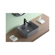 Puroser Finike Matt Grey Tezgah Üstü Çanak Lavabo