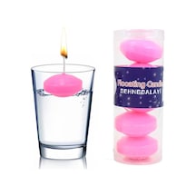 Suda Batmadan Yüzen Mum, 5 Adet - Pembe