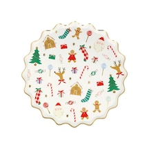 Meri Meri - Jolly Christmas Dinner Plates - Yeni Yıl Tabaklar L 8'li