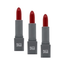Yoğun Renk Veren Uzun Süre Kalıcı Nemlendirici Kadifemsi Mat Ruj - Lipstick 417 Deep Fuchsia 3 Paketi Abanoz