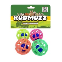 Rodmozz Kemirgenler İçin Plastik Zilli Oyun Topu 4 Adet