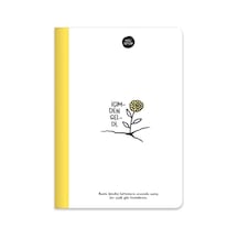 Hisli Şeyler A5 80 Yaprak Renkli Sayfa Çizgili Defter, Sarı Çok Renkli