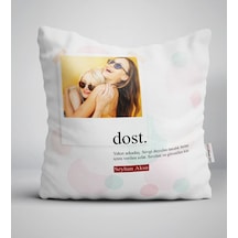 Kişiye Özel Fotoğraflı Dost Anlamı Yastık