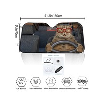 Goldenqian Köpekbalığı Komik Kedi Sürüş Araba Güneşlik Ön Cam Güneşlik Isı Yalıtımı Gizlilik Kişilik Kurulu Z7