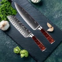 Alpargos Japon Tarzı 2li Bıçak Seti Gyutou-santoku Inox