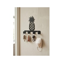 Ananas Desenli Siyah Metal Duvar Askı Aparatı, Modern Tasarım Diğer